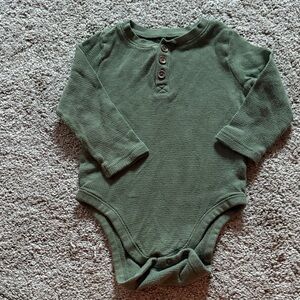 Old Navy Olive Long-Sleeve Bodysuit